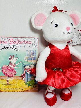 NEW! Angelina Ballerina Plush Doll + "Angelina Takes Center Stage" HC Book Kohls